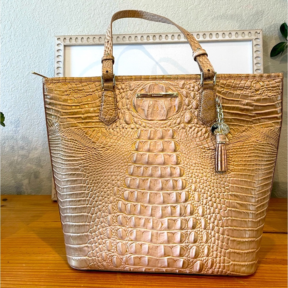 Beautiful Brahmin Asher tote.  Gently used, great condition with tassel charm.